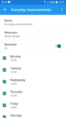 Body measurements - weight, BM android App screenshot 2